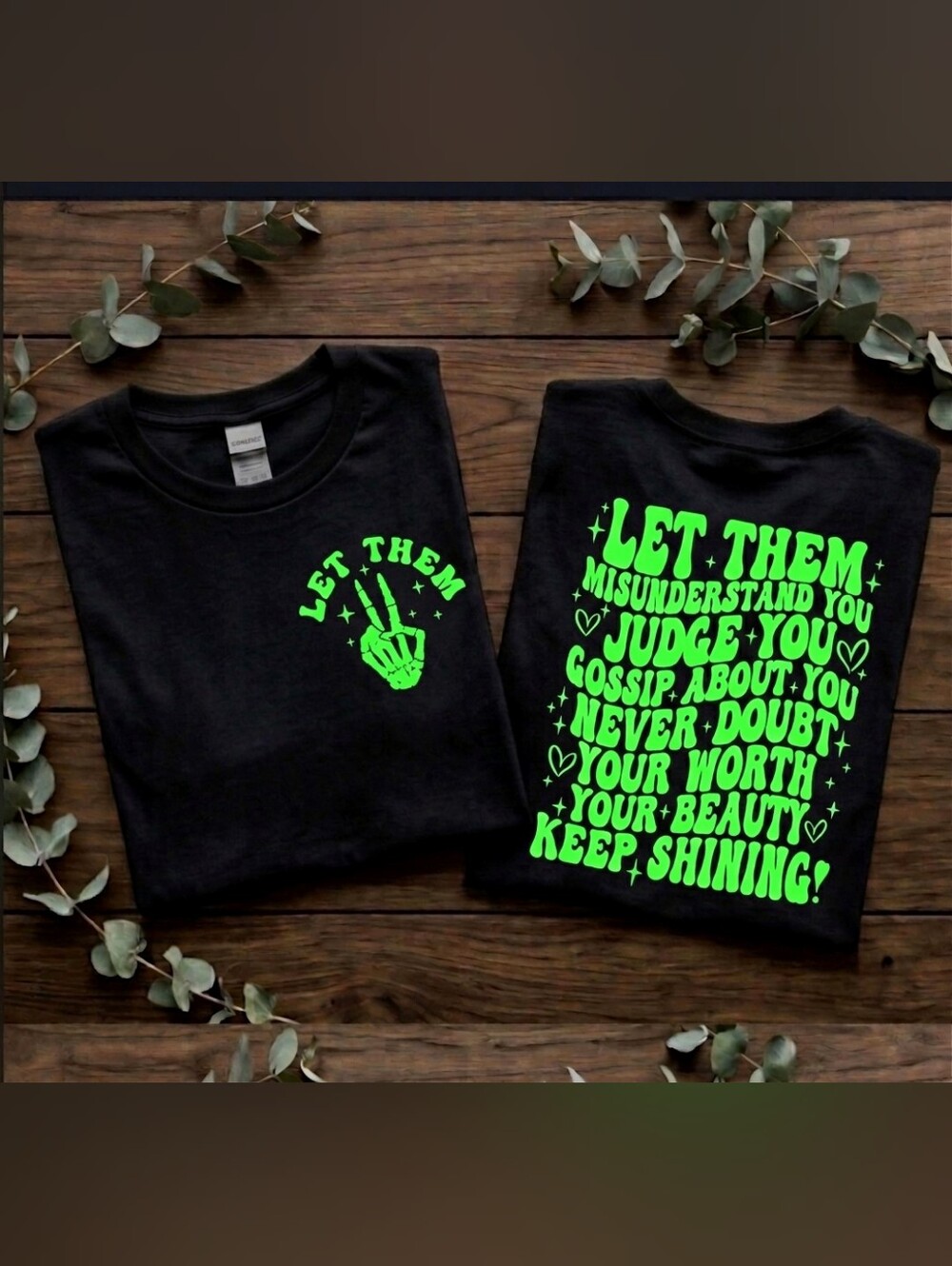 Motivation shirt Let Them popular wavy lettering Mental Health Matters Green